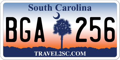 SC license plate BGA256