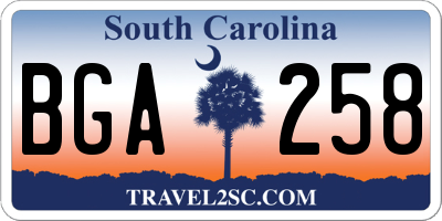 SC license plate BGA258