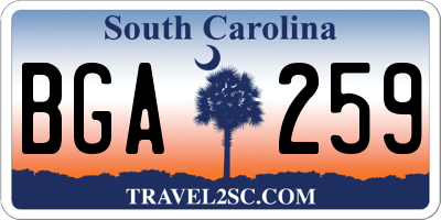 SC license plate BGA259