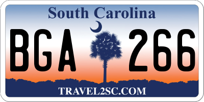 SC license plate BGA266