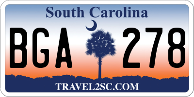 SC license plate BGA278