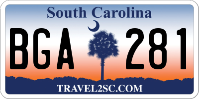 SC license plate BGA281