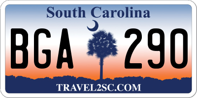 SC license plate BGA290