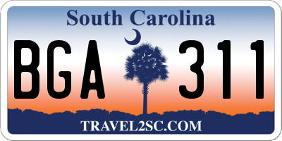 SC license plate BGA311