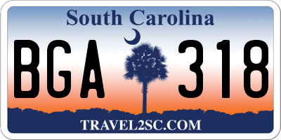 SC license plate BGA318