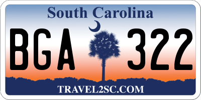 SC license plate BGA322