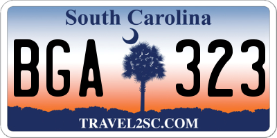 SC license plate BGA323