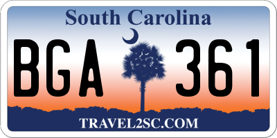 SC license plate BGA361