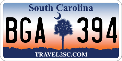 SC license plate BGA394