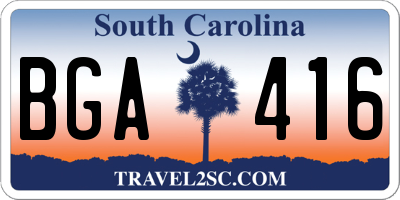 SC license plate BGA416