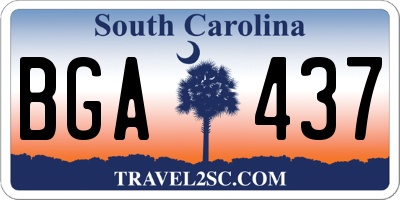 SC license plate BGA437