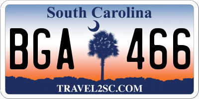 SC license plate BGA466
