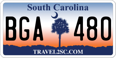 SC license plate BGA480