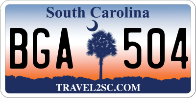 SC license plate BGA504