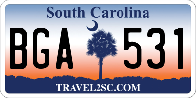 SC license plate BGA531