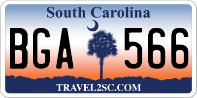 SC license plate BGA566