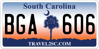 SC license plate BGA606