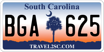 SC license plate BGA625