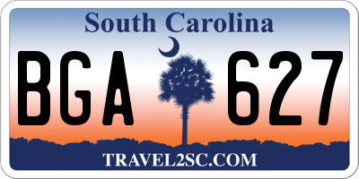 SC license plate BGA627