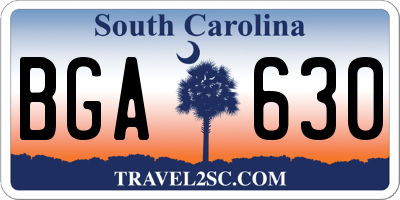 SC license plate BGA630