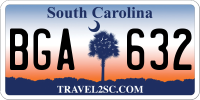 SC license plate BGA632