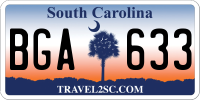 SC license plate BGA633