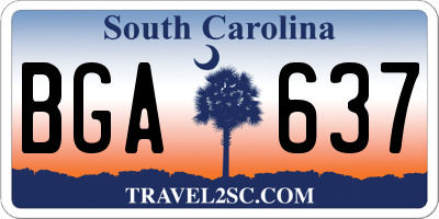 SC license plate BGA637