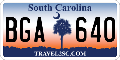 SC license plate BGA640