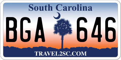 SC license plate BGA646