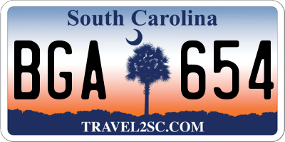 SC license plate BGA654
