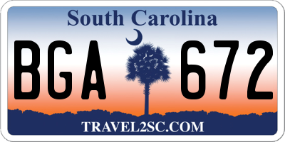 SC license plate BGA672