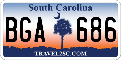 SC license plate BGA686