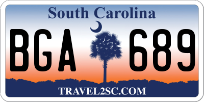 SC license plate BGA689