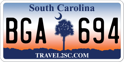 SC license plate BGA694