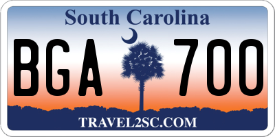SC license plate BGA700