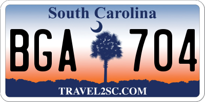 SC license plate BGA704