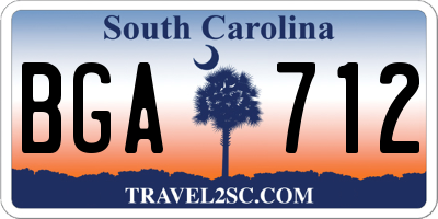 SC license plate BGA712
