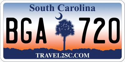 SC license plate BGA720