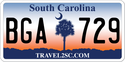SC license plate BGA729