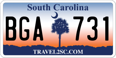SC license plate BGA731