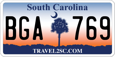 SC license plate BGA769