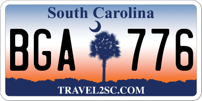 SC license plate BGA776