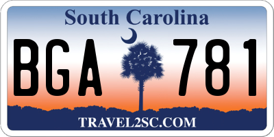 SC license plate BGA781
