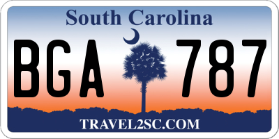 SC license plate BGA787