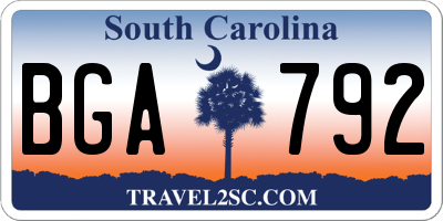 SC license plate BGA792