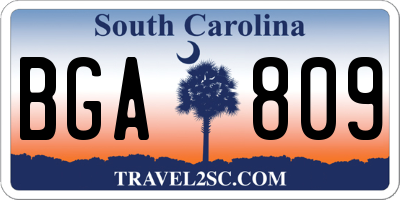 SC license plate BGA809