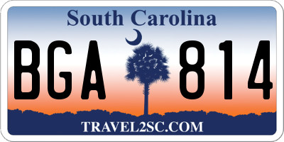 SC license plate BGA814