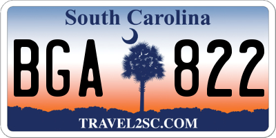 SC license plate BGA822