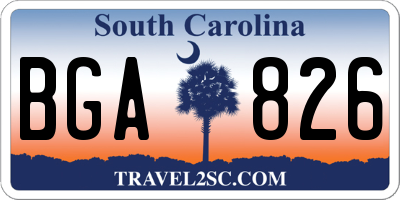 SC license plate BGA826