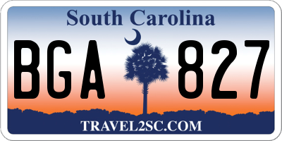 SC license plate BGA827
